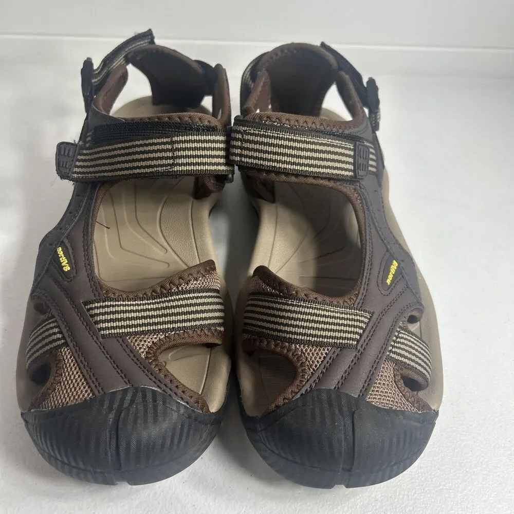 Norti Mens Sandals Size 8 V8 Brown Hiking Adventure Loop And Lock Closed Toe